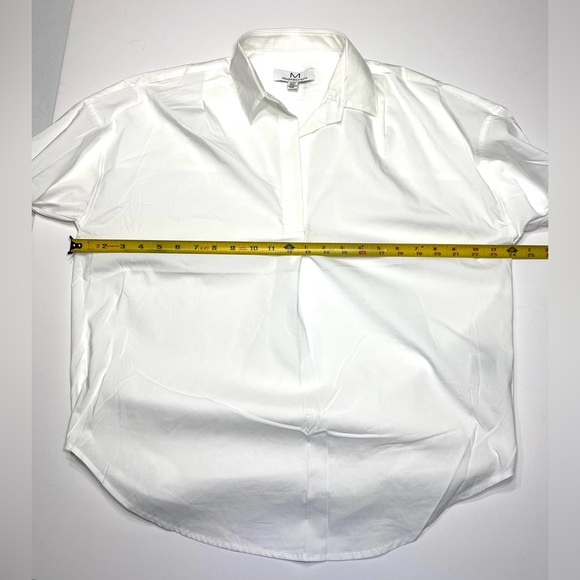 White Classy Shirt Loose dropped shoulder Oversized Magaschoni - Picture 9 of 9